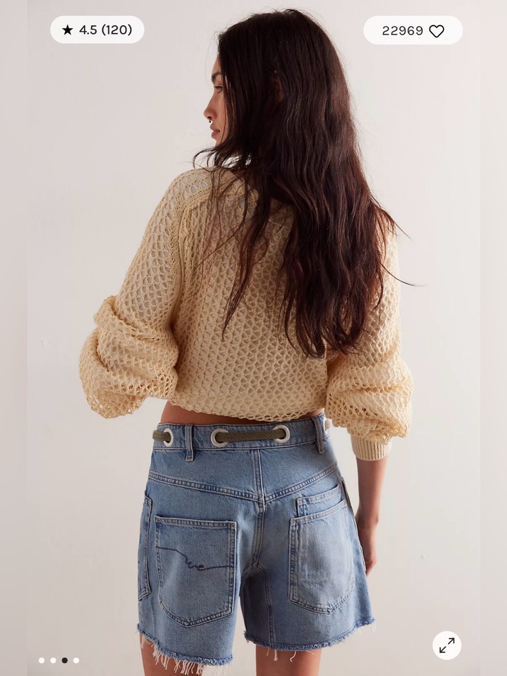 Free People We The Free Moxie Barrel Shorts Truest Blue $128 Size 32 NWOT - Picture 3 of 12